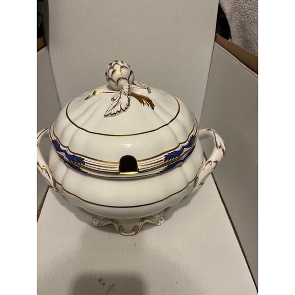 spode stafford 1/9688 blue leaf tureen - Picture 2 of 7